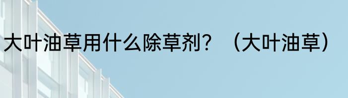 大叶油草用什么除草剂？（大叶油草）