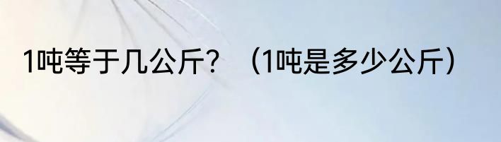 1吨等于几公斤？（1吨是多少公斤）