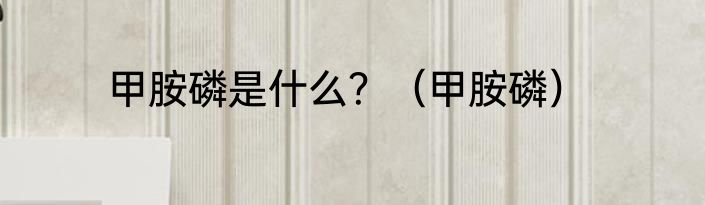 甲胺磷是什么？（甲胺磷）