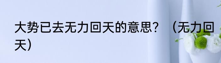 大势已去无力回天的意思？（无力回天）