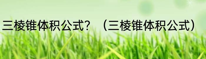 三棱锥体积公式？（三棱锥体积公式）