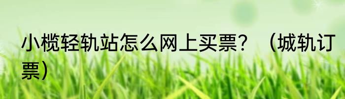 小榄轻轨站怎么网上买票？（城轨订票）