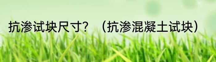 抗渗试块尺寸？（抗渗混凝土试块）