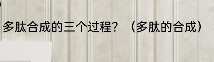 多肽合成的三个过程？（多肽的合成）