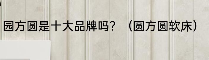 园方圆是十大品牌吗？（圆方圆软床）