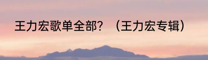 王力宏歌单全部？（王力宏专辑）