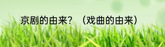 京剧的由来？（戏曲的由来）