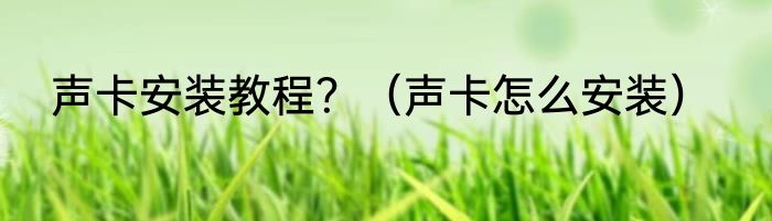 声卡安装教程？（声卡怎么安装）