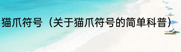 猫爪符号（关于猫爪符号的简单科普）