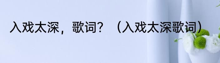 入戏太深，歌词？（入戏太深歌词）