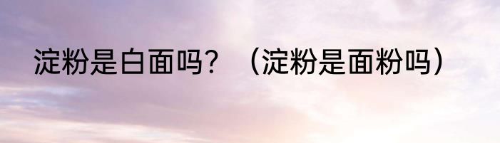 淀粉是白面吗？（淀粉是面粉吗）