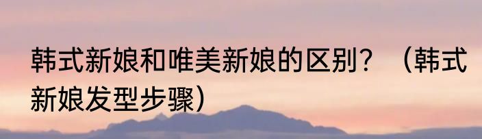 韩式新娘和唯美新娘的区别？（韩式新娘发型步骤）