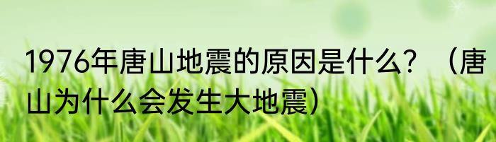 1976年唐山地震的原因是什么？（唐山为什么会发生大地震）