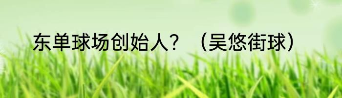 东单球场创始人？（吴悠街球）