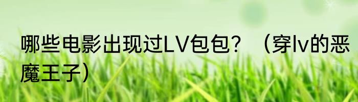哪些电影出现过LV包包？（穿lv的恶魔王子）