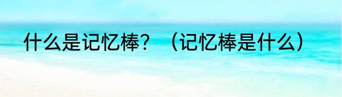 什么是记忆棒？（记忆棒是什么）