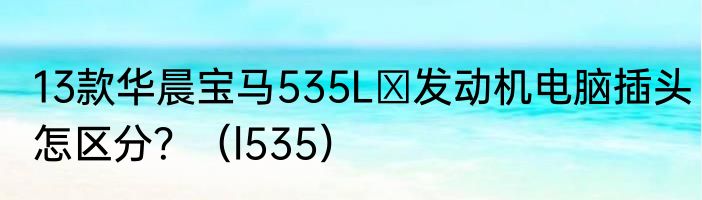 13款华晨宝马535Lⅰ发动机电脑插头怎区分？（l535）