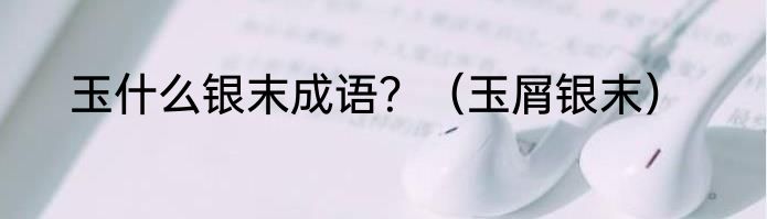 玉什么银末成语？（玉屑银末）