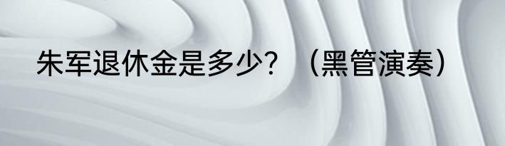 朱军退休金是多少？（黑管演奏）