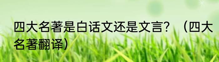 四大名著是白话文还是文言？（四大名著翻译）