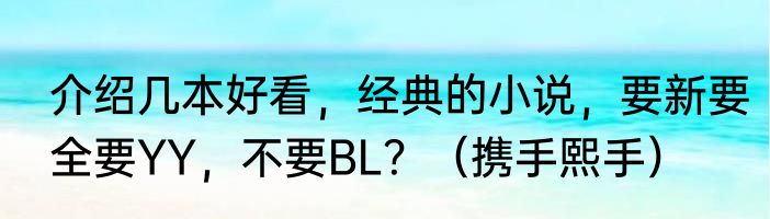 介绍几本好看，经典的小说，要新要全要YY，不要BL？（携手熙手）
