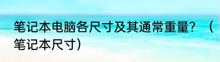 笔记本电脑各尺寸及其通常重量？（笔记本尺寸）