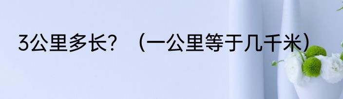 3公里多长？（一公里等于几千米）