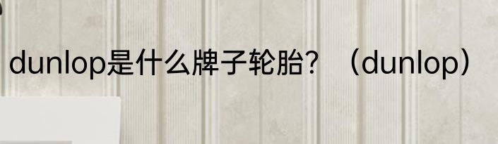 dunlop是什么牌子轮胎？（dunlop）