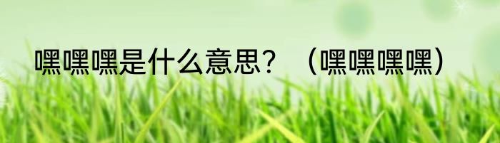 嘿嘿嘿是什么意思？（嘿嘿嘿嘿）