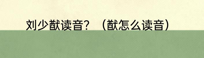 刘少猷读音？（猷怎么读音）