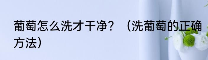 葡萄怎么洗才干净？（洗葡萄的正确方法）