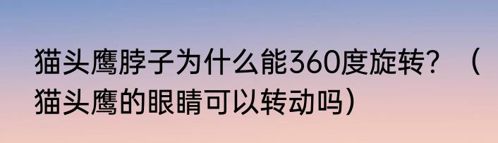 猫头鹰脖子为什么能360度旋转？（猫头鹰的眼睛可以转动吗）