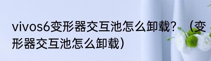 vivos6变形器交互池怎么卸载？（变形器交互池怎么卸载）