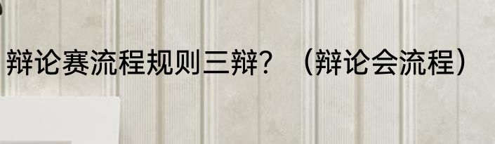 辩论赛流程规则三辩？（辩论会流程）