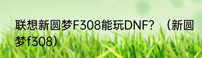 联想新圆梦F308能玩DNF？（新圆梦f308）
