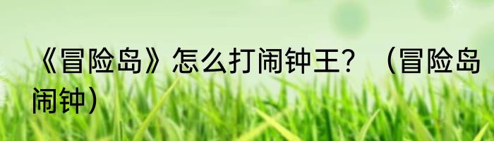 《冒险岛》怎么打闹钟王？（冒险岛闹钟）