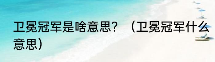 卫冕冠军是啥意思？（卫冕冠军什么意思）