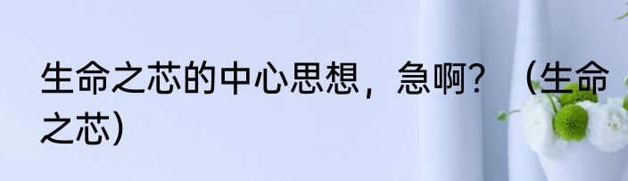 生命之芯的中心思想，急啊？（生命之芯）