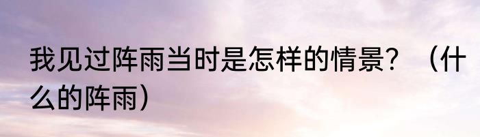 我见过阵雨当时是怎样的情景？（什么的阵雨）