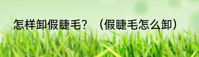 怎样卸假睫毛？（假睫毛怎么卸）