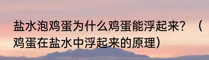 盐水泡鸡蛋为什么鸡蛋能浮起来？（鸡蛋在盐水中浮起来的原理）