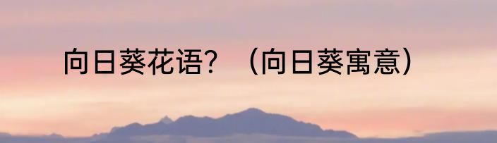 向日葵花语？（向日葵寓意）