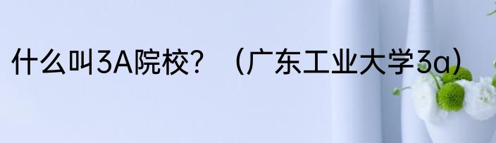 什么叫3A院校？（广东工业大学3a）