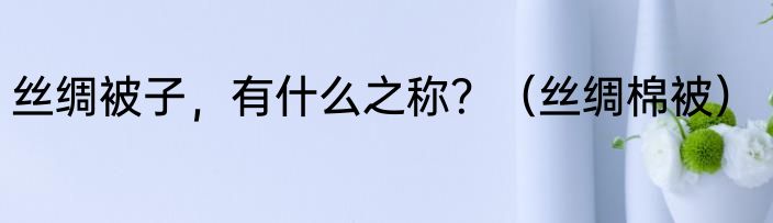 丝绸被子，有什么之称？（丝绸棉被）