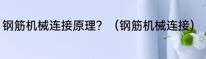 钢筋机械连接原理？（钢筋机械连接）
