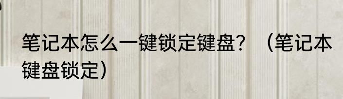 笔记本怎么一键锁定键盘？（笔记本键盘锁定）