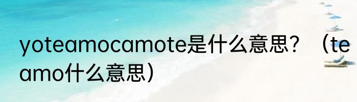 yoteamocamote是什么意思？（teamo什么意思）