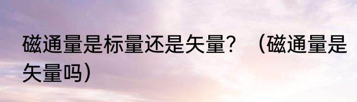 磁通量是标量还是矢量？（磁通量是矢量吗）
