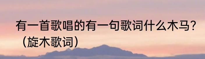 有一首歌唱的有一句歌词什么木马？（旋木歌词）