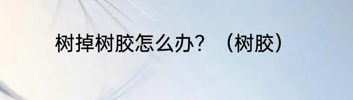 树掉树胶怎么办？（树胶）